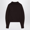 LEMAIRE Eggplant zip-up sweater