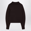 LEMAIRE Eggplant zip-up sweater