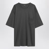 LEMAIRE Charcoal grey cotton and silk T-shirt