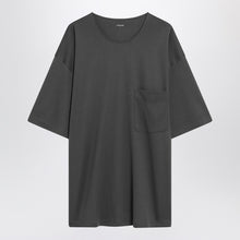 LEMAIRE Charcoal grey cotton and silk T-shirt