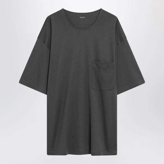 LEMAIRE Charcoal grey cotton and silk T-shirt