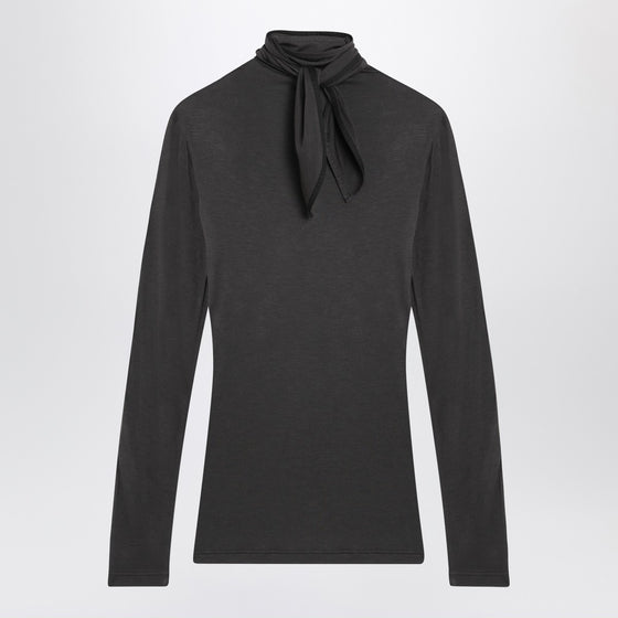 LEMAIRE Grey top with scarf and patches