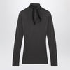 LEMAIRE Grey top with scarf and patches