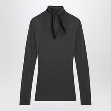  LEMAIRE Grey top with scarf and patches