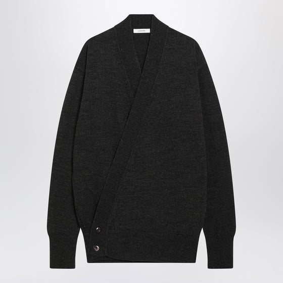 LEMAIRE Brown alpaca wrap cardigan