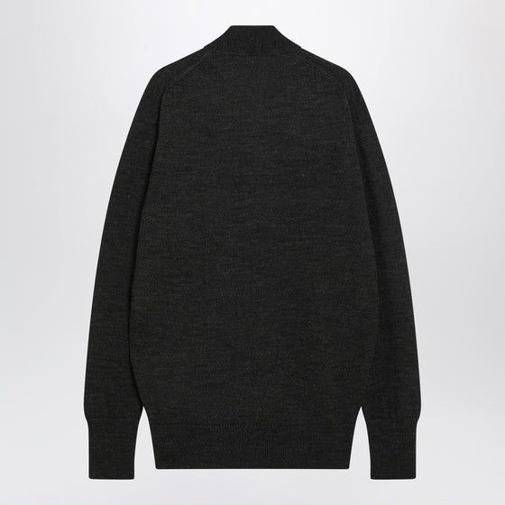 LEMAIRE Brown alpaca wrap cardigan