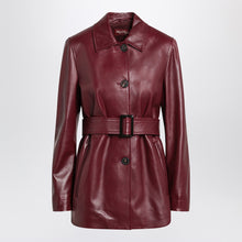  Max Mara Studio Jacket with belt in Bordeaux nappa leather
