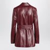 Max Mara Studio Jacket with belt in Bordeaux nappa leather