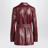 Max Mara Studio Jacket with belt in Bordeaux nappa leather
