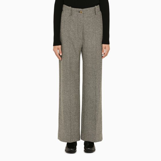 Patou Grey herringbone regular trousers