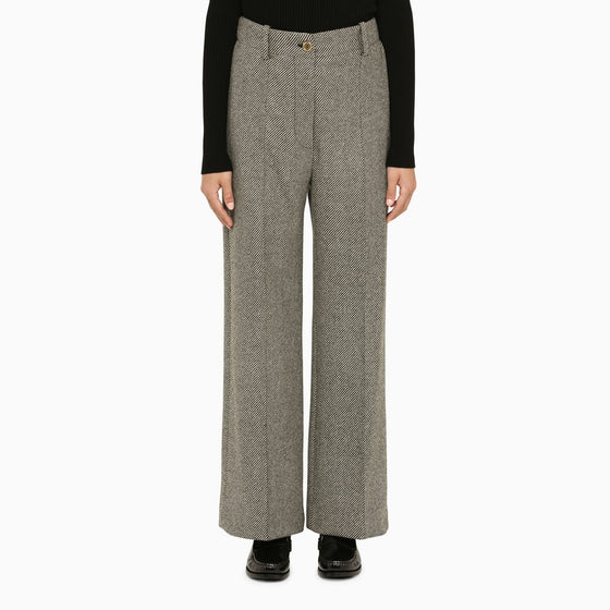 Patou Grey herringbone regular trousers