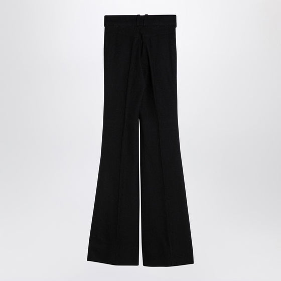 Patou Black wool blend bell-bottom trousers