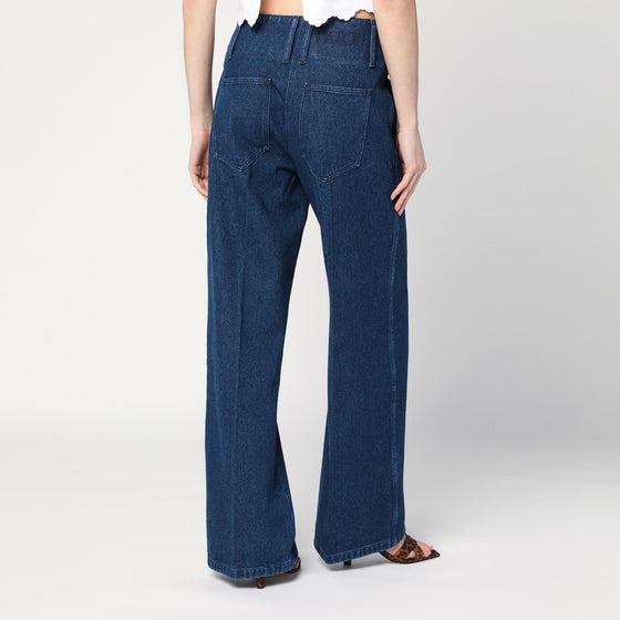 Patou Wide-leg ink blue jeans in denim