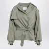The Frankie Shop Elva short fluid trench coat in sage green viscose