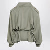 The Frankie Shop Elva short fluid trench coat in sage green viscose