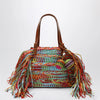 Aquazzura Trancoso tote bag in raffia, multicolor