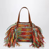 Aquazzura Trancoso tote bag in raffia, multicolor