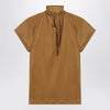 LEMAIRE Cinnamon-brown T-shirt with scarf detail