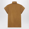 LEMAIRE Cinnamon-brown T-shirt with scarf detail