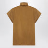 LEMAIRE Cinnamon-brown T-shirt with scarf detail