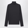 LEMAIRE Dark grey long-sleeved sweater with scarf detail