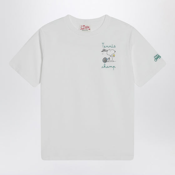 MC2 Saint Barth White T-shirt with Snoopy tennis print