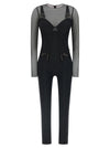 Elisabetta Franchi Jersey And Tulle Jumpsuit