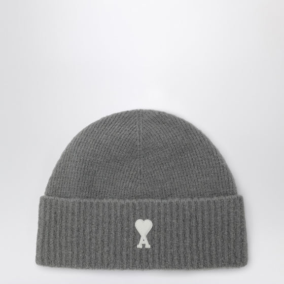 Ami Paris Ami de Coeur grey wool beanie