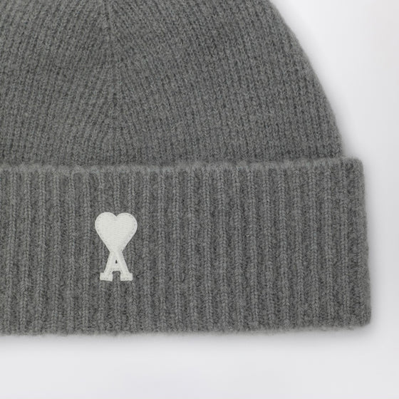 Ami Paris Ami de Coeur grey wool beanie