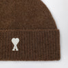 Ami Paris Ami de Coeur brown wool beanie