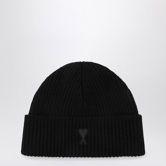 Ami Paris Ami de Coeur black wool hat