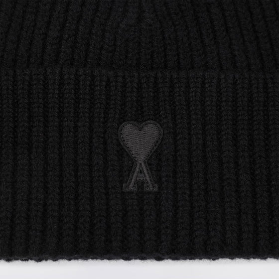 Ami Paris Ami de Coeur black wool hat