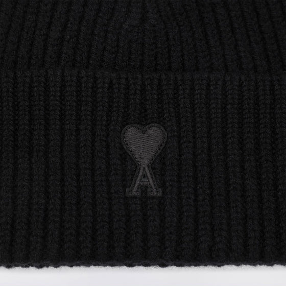 Ami Paris Ami de Coeur black wool hat