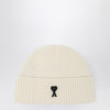 Ami Paris White wool Ami De Coeur beanie