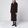 Dunst Brown single-breasted wool-blend coat