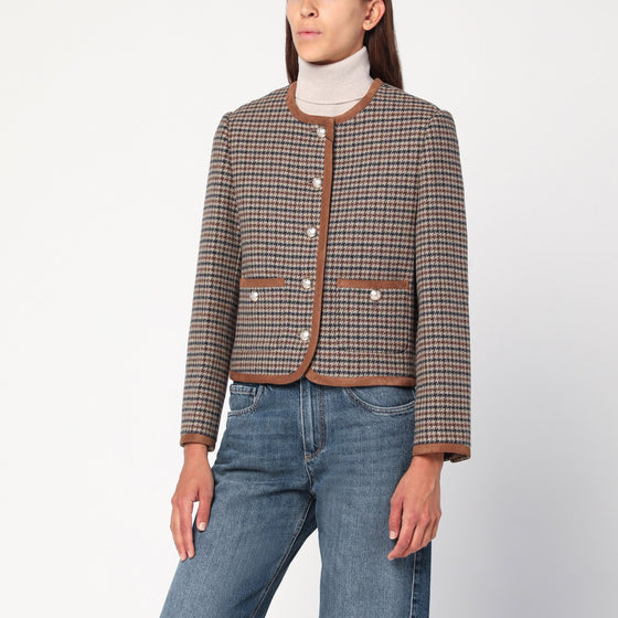 Dunst Brown checked tweed jacket