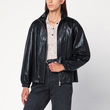  Dunst Black faux leather zip jacket
