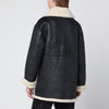 Dunst Black faux-leather shearling-effect coat