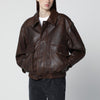 Dunst Brown leather bomber jacket