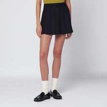  Dunst Navy blue striped pleated mini skirt