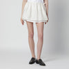 Dunst Cream mini skirt with overlapping panel