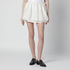 Dunst Cream mini skirt with overlapping panel