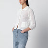 Dunst Ivory openwork linen-blend cardigan
