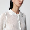 Dunst Ivory openwork linen-blend cardigan