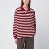Dunst Burgundy striped cotton polo shirt