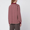 Dunst Burgundy striped cotton polo shirt
