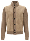 Zegna Suede Panel Cardigan