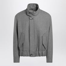  Ami Paris Grey/ivory bomber jacket in wool blend