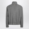 Ami Paris Grey/ivory bomber jacket in wool blend