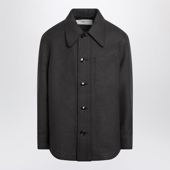 Ami Paris Anthracite grey wool shirt with pockets